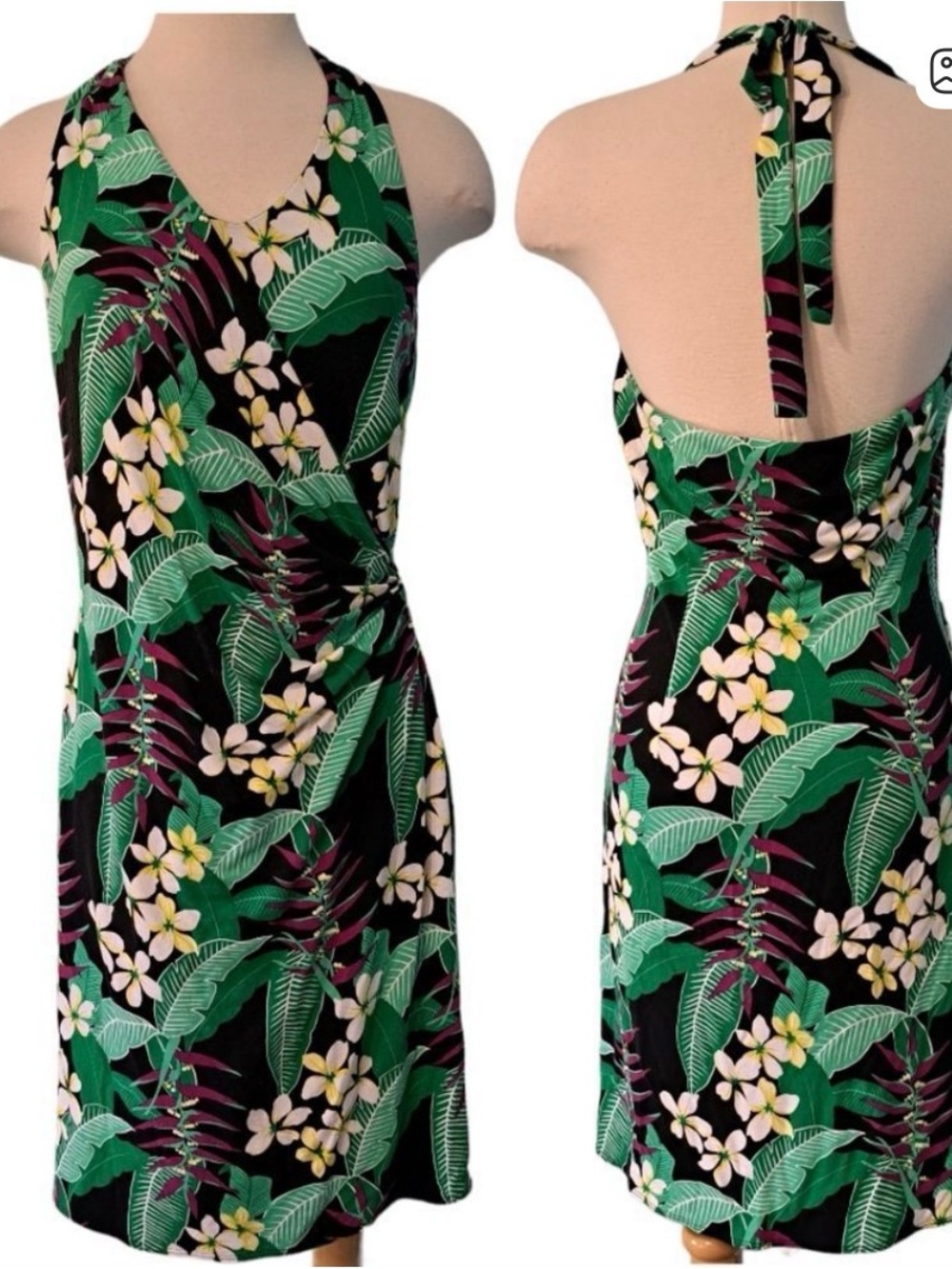 Tommy Bahama Tropical Halter Dress Size Medium Resort Vacation Cruise Floral